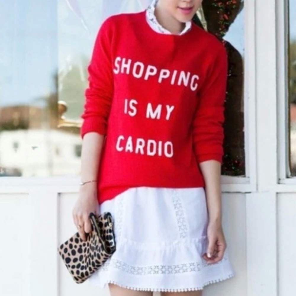 Wildfox Angora Rabbit Hair Sequin Knit Sweater Red SHOPPING IS MY CARDIO Medium